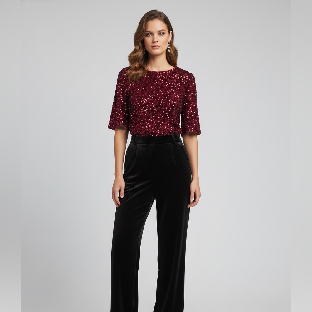 Nanette Lepore Red Sequin Top-NWT
